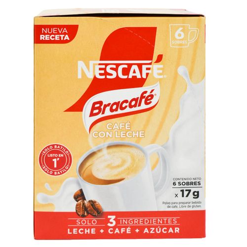 Café con leche 3 en 1 NESCAFÉ Bracafé x 6 sobres