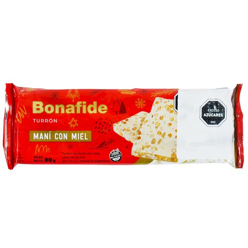 Turrón BONAFIDE Cremona de Maní 80 g