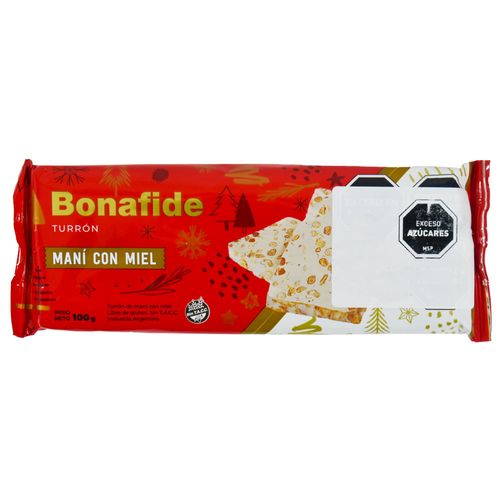 Turrón BONAFIDE Maní con Miel Cremona 100 g