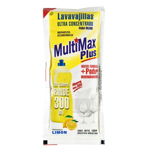 Detergente lavavajilla concentrado MULTIMAX limón 100cc