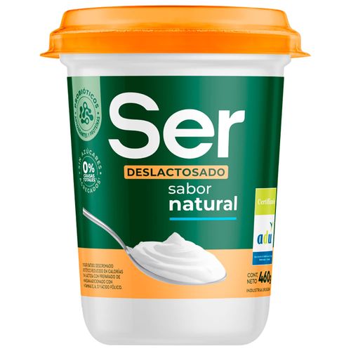 Yogur SER deslactosado natural 460 g