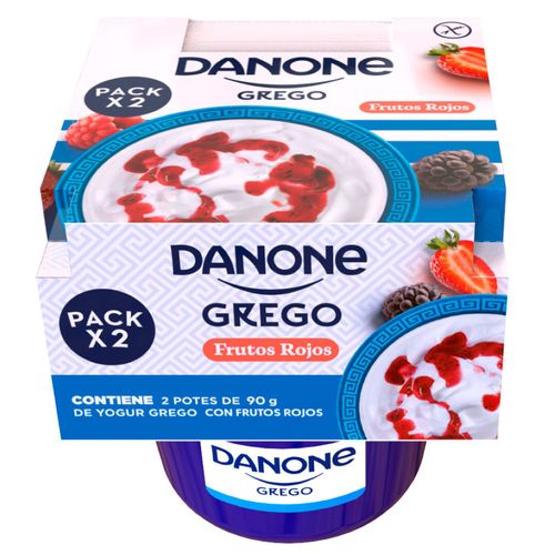 Yogur DANONE griego frutos rojos 180 g