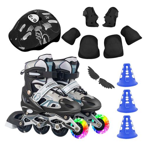 Set Rollers Aluminio T M Casco/6 Protectores/Bolso