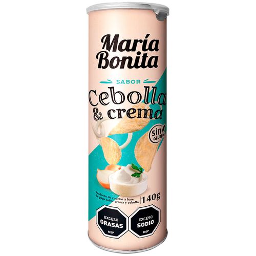 Papas fritas MARÍA BONITA Cebolla & Crema tubo 140 g