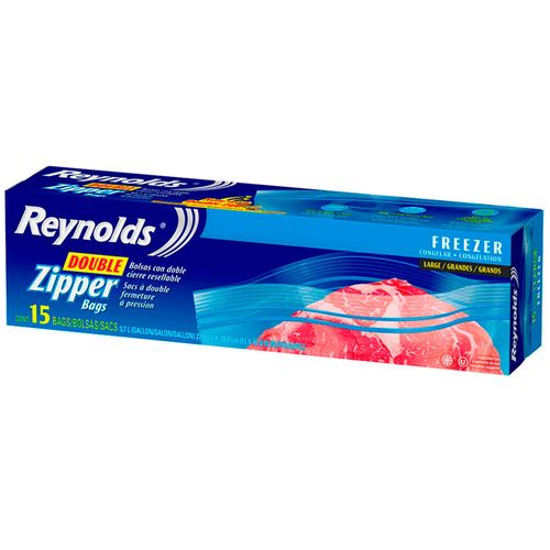Bolsa para freezer con cierre larga x 15un. 27.9x28.8cm
