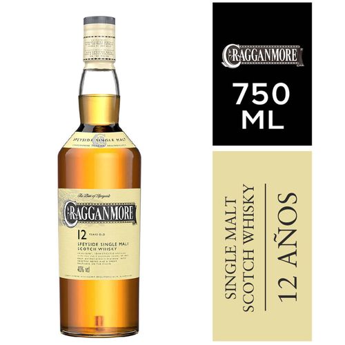 Whisky CRAGGANMORE 12 years single malt scotch 750 cc