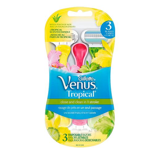 Maquina desechable GILLETTE Venus tropical fem 3 un.