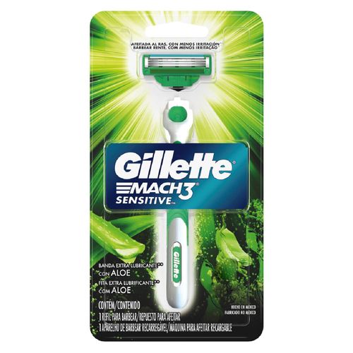 Máquina GILLETTE Mach3 Sensitive Razon con Repuesto