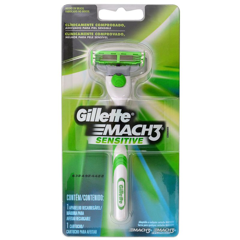 Maquina-GILLETTE-Mach3-Sensitive-Razon-con-Repuesto-0