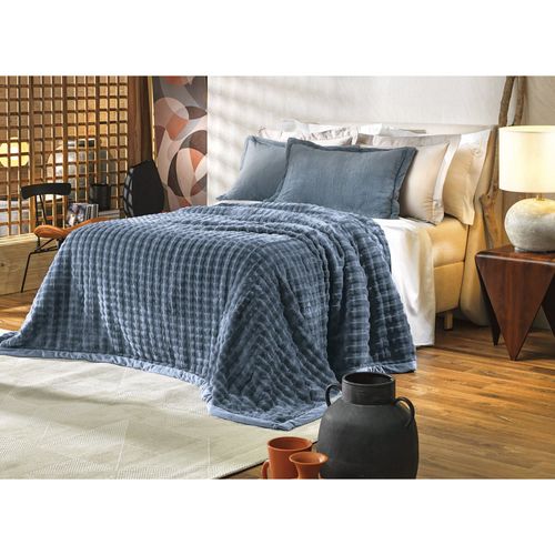 Manta Desert king size 220 x 240 cm azul balneario