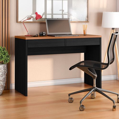 Escritorio Max 2 cajones 126x72x53 cm negro-canela
