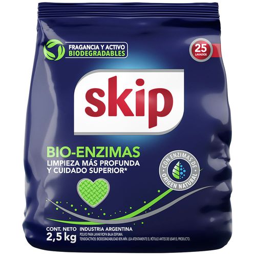 Detergente en polvo SKIP PH balanceado 2,5 kg