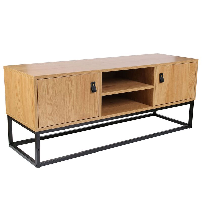 Rack-tv-bajo-madera-y-metal-2-puertas-117x39x48cm-2
