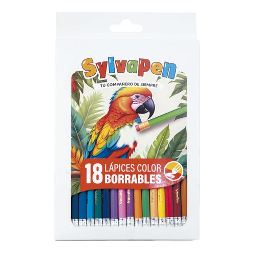 Lápices de colores SYLVAPEN borrables 18 un.