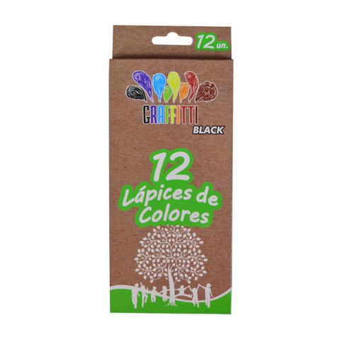 Lápices de colores GRAFFITTI black 12 colores