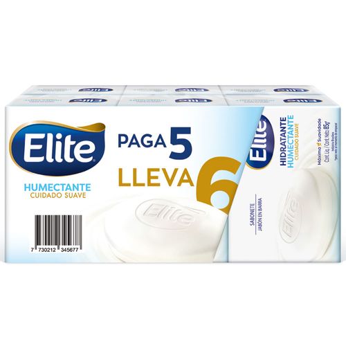 Pack 6x5 Jabón de tocador ELITE humectante 85 g