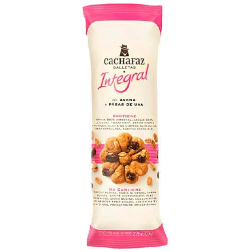 Galletita integral CACHAFAZ avena y pasas 225 g