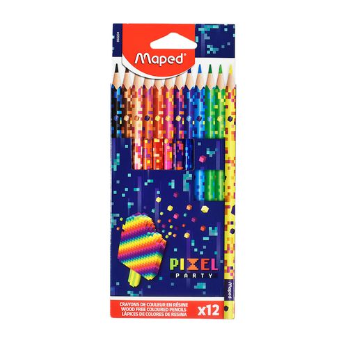 Lápices de colores MAPED pixel party 12 un.