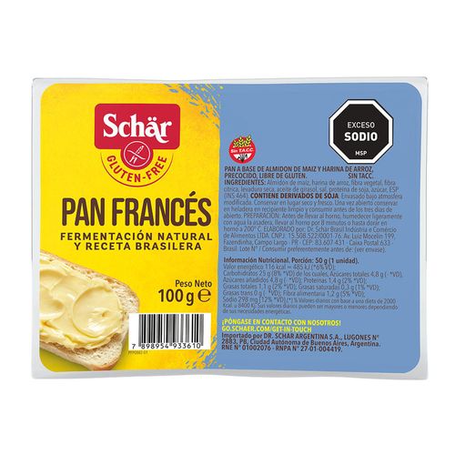 Pan Francés SCHAR sin glúten 100 g