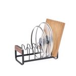 Porta-Platos-27x135x11-cm-Madera-Acacia-y-Acero-0