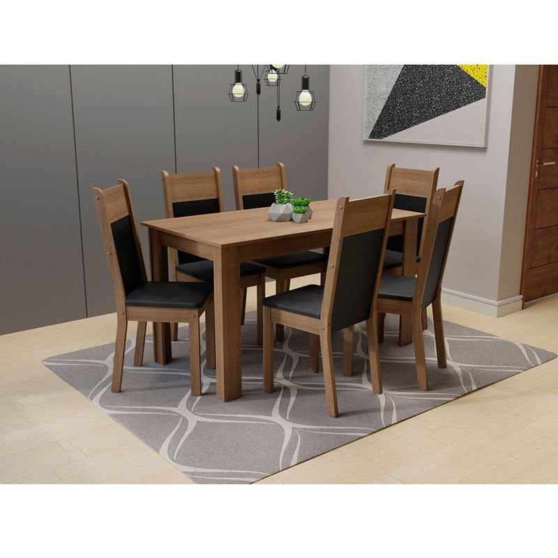 Juego-de-comedor-Medelin-6-sillas-Rustico-Negro-0