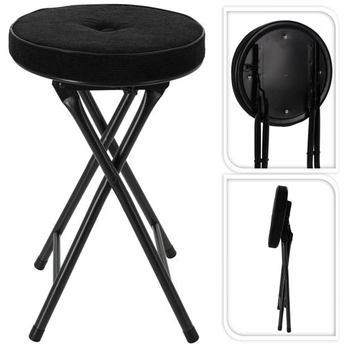 Taburete plegable negro 30 x 70 cm