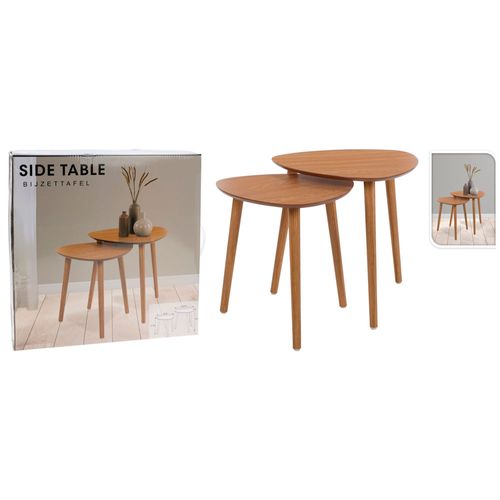 Set x 2 mesas auxiliares en madera color natural