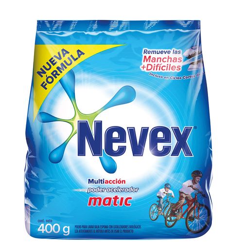 Jabón en Polvo NEVEX Matic Remueve Manchas Difíciles 400 g