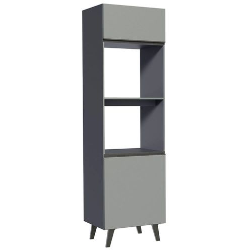 Armario Cocina 2 Puertas 2 Nichos 60x211x52 cm Gris