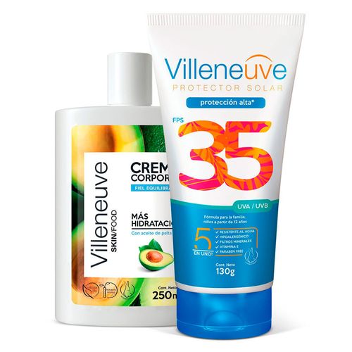 Protector Solar VILLENEUVE fps35 + Crema Corporal Palta 250 ml C6