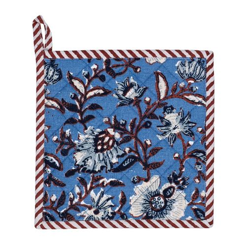 Agarradera 20 x 20 cm estampado azul