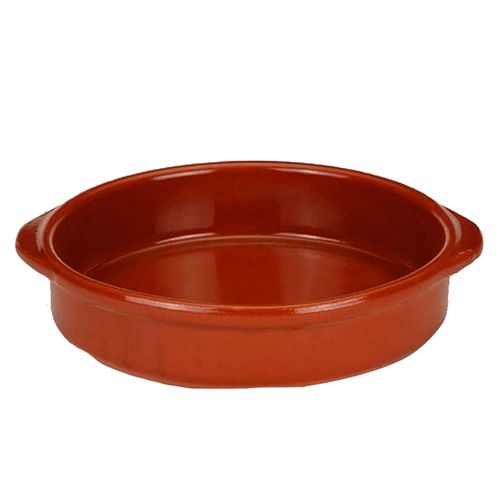 Cazuela redonda 14 cm con asas de cerámica terracota