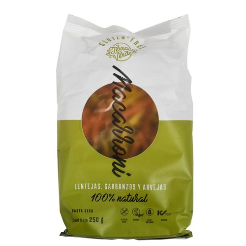 Macarroni Lenteja, Garbanzo y Arveja TERRA VERDE 250 g
