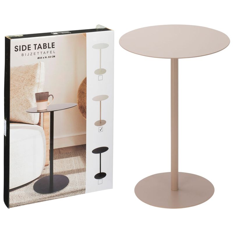 Mesa-auxiliar-redonda-de-hierro-beige-35-x-53-cm-0