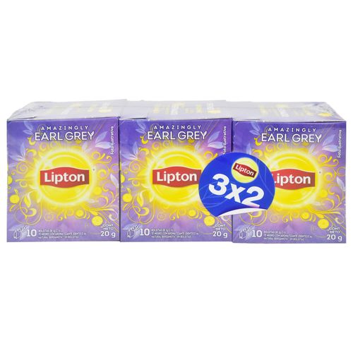 Pack 3 x 2 Té LIPTON Amazing Earl Grey 10 Sobres