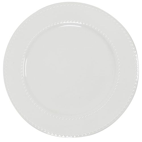 Plato Llano 27 cm Dot Cerámica Blanco