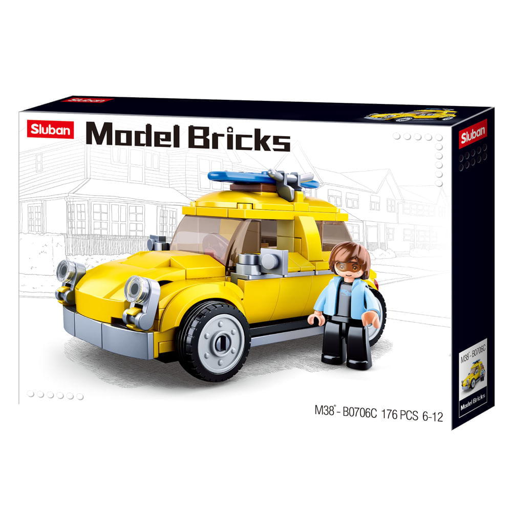 Sluban Auto D'Epoca Set 2002S - Modellino Da Costruzione Con Mattoncini, Colore Standard, M38-B1126 - Gioco Creativo Per Bambini