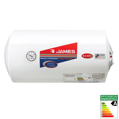 Termotanque acero JAMES 60 L cilíndrico horizontal clase A