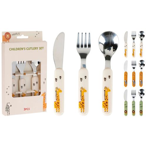 Set x 3 Cubiertos Infantiles en Acero Inoxidable