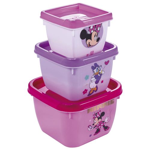 Bazar Plástico Pote Set x 3 Connect Minnie 6190