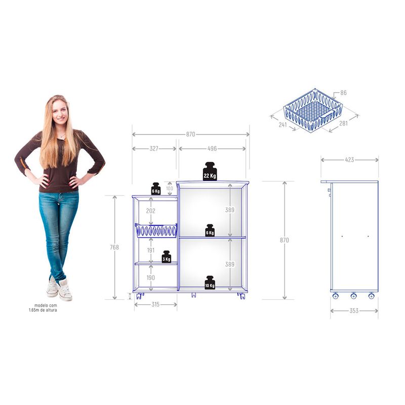 Armario-Multiuso-Practico-2-p-con-Ruedas-87x87x42-cm-3