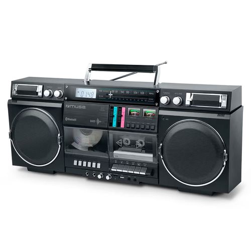 Radiograbador MUSE Cd/Cassette Bt/Usb/Fm