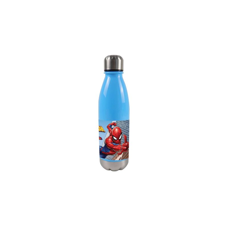 Botella-con-Tapon-y-Base-Inox-650-ml-Hombre-Araña-0