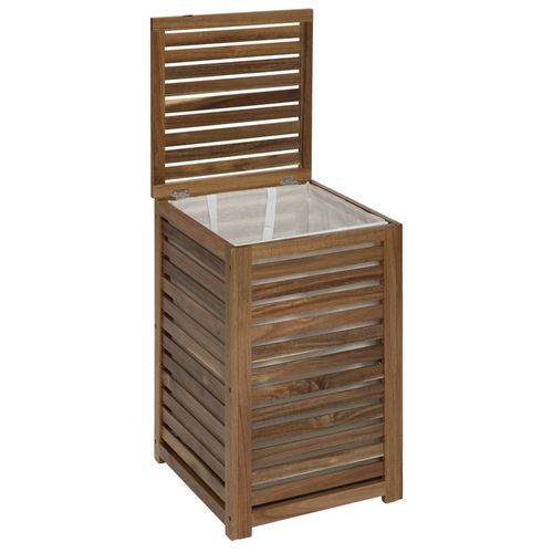 Canasto para Ropa 65 L en Acacia 40x40x60 cm