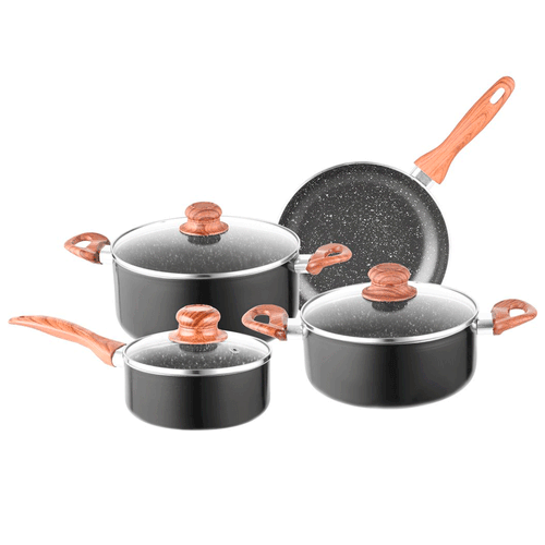 Batería de Cocina 7 Piezas SELECTA Plus Negro