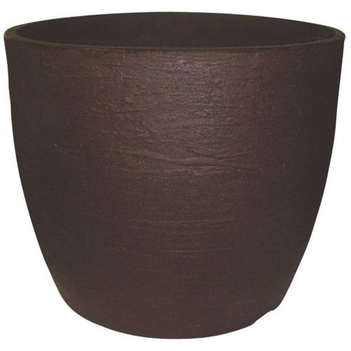 Maceta en poliresina linea Europa 24x20x20 cm color cafe