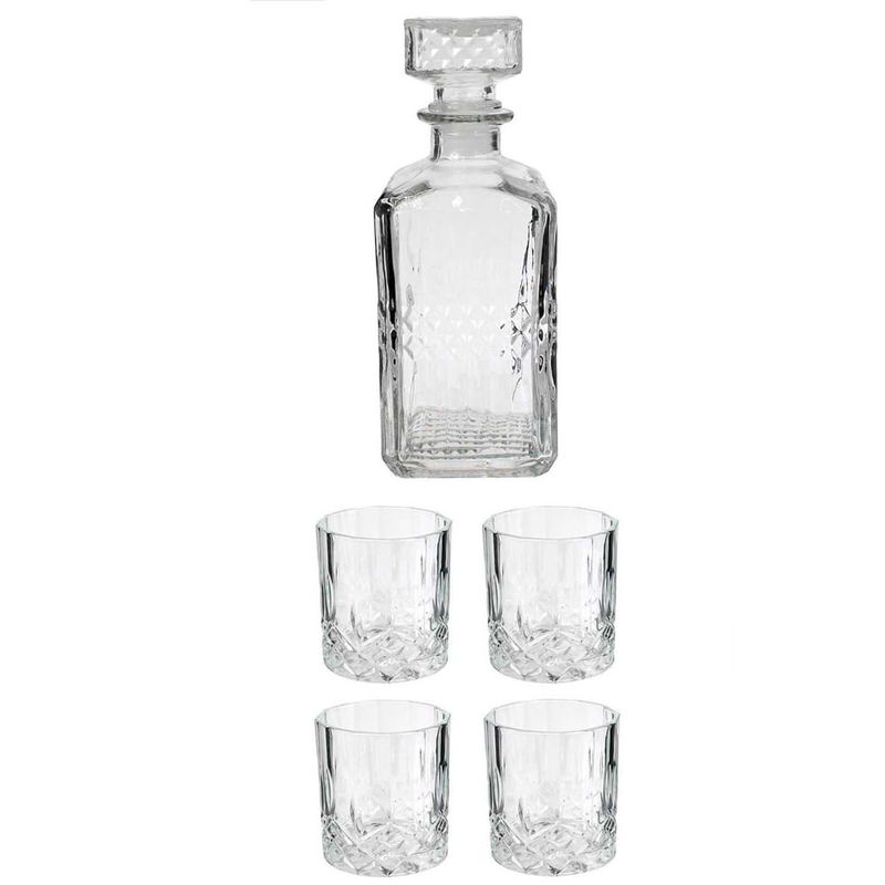 Botella-de-Whisky-4-Vasos-Vidrio-0