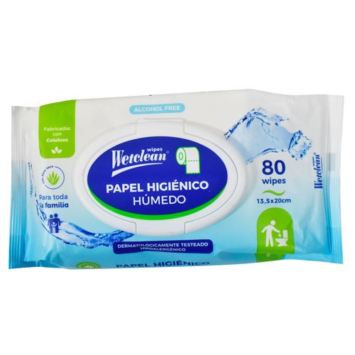 Papel Higiénico Húmedo WETCLEAN 80 un.