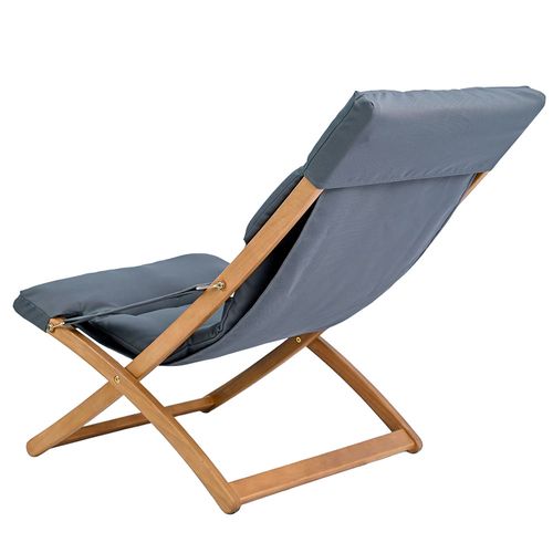 Reposera Acolchonada en Madera Acacia 95x63x97 cm