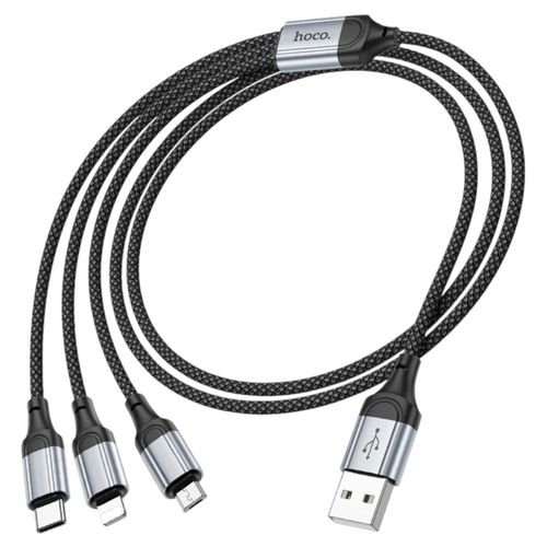 Cable HOCO X102 3 en 1 1M Negro